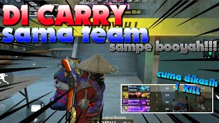 Di carry sama team sampe booyah|Gak di kasih kill - FREE FIRE INDONESIA