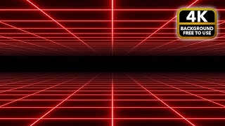 Famous 4K Red Neon Grid 🔥 | Futuristic Sci-Fi Loop | Retro Background Profile