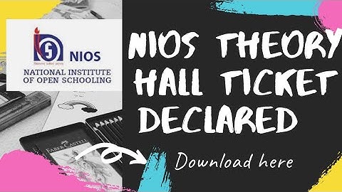 #nios  Nios Theory exam Hall ticket download now |@Dk Nios study