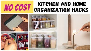 No cost kitchen and home organization hacks | Kitchen and home organization without spending money