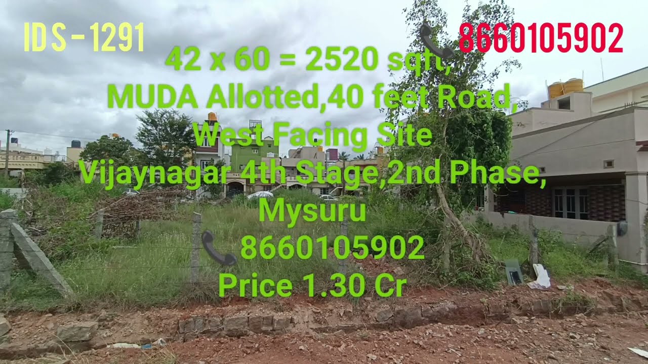 42 x 60 = 2520 sqft MUDA Allotted Site for Sale Vijayanagar 4th Stage