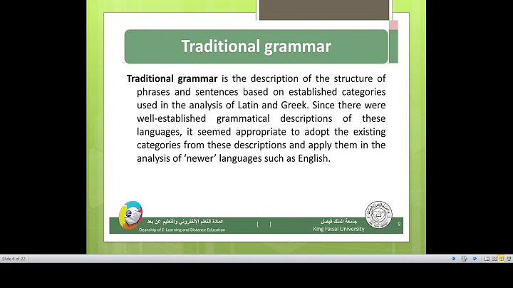 Traditional Grammar Versus Modern Grammar