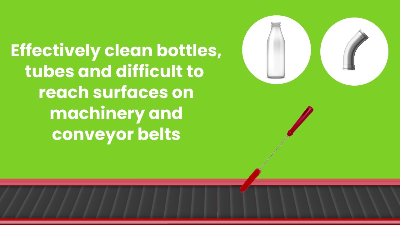 1.25" Tube Brush with Twisted Stainless Steel Shaft & Color-coded Grip, Medium Bristles