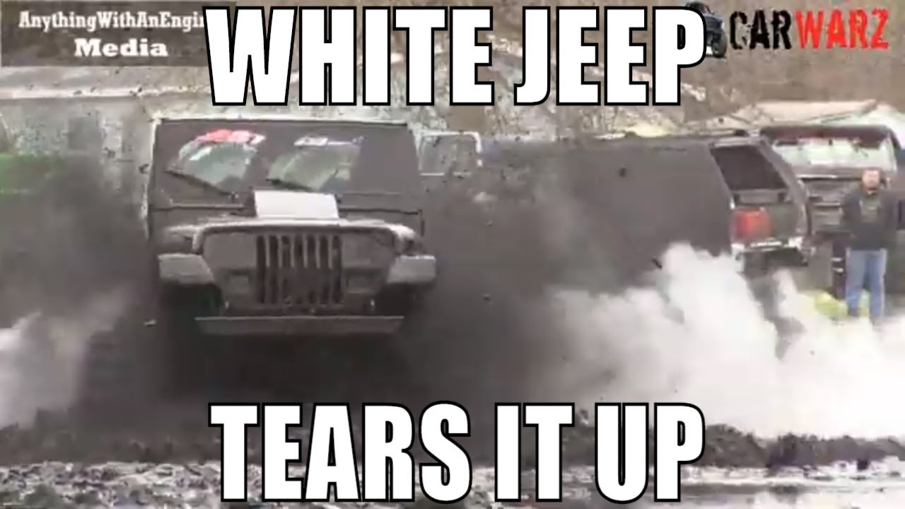 White Jeep Tears It Up Mudding At BFE Spring Mud Bog 2019