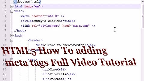 HTML5 How To adding meta tags Full Video Tutorial