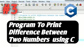 Program To Print Difference Between Two Numbers in C tutorial programming