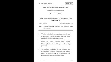 MMPC - 009   December 2022 Question Paper