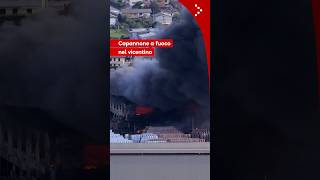 Incendio in provincia di Vicenza, a fuoco un capannone: alta colonna di fumo