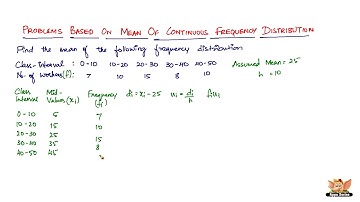 How to solve problems based on mean of continuous frequency distribution by step deviation method?