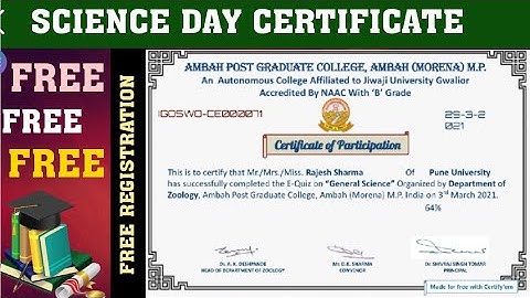 Science Certificate Courses free l FREE CERTIFICATE QUIZ l Free Science E Certificate Quiz #freequiz