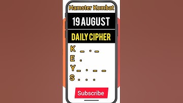 19 August Daily Cipher Code l Hamster Kombat Daily Cipher Code l daily update hamster l #shorts
