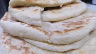 الخبز التركي الرائع بدون فرن أخف من الاسفنج يستحق التجربة خبز البازلاما التركيTurkish Flatbread