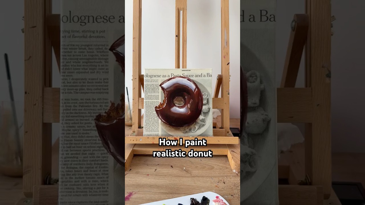 Rate how I paint realistic donut😰