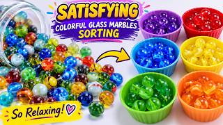 Satisfying Colorful Glass Marbles Sorting 🌈✨ #satisfying #oddlysatisfying