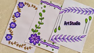 Purple Border Designs💜/Project Work Designs/A4 Sheet/Assignment Front Page Design for School Project