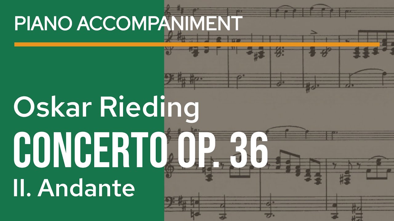 Rieding - Concerto Op. 36 in D Major, 2nd mov. Andante Piano Accompaniment | play along sheet music