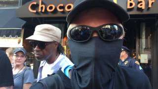 Anonymous protesters say police took gas masks, small knife