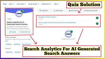 Search Analytics for AI Generated Search Answers | Salesforce Trailhead | Quiz Solution