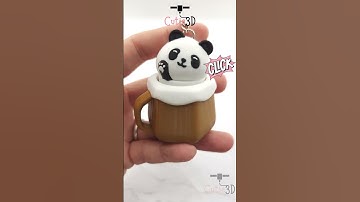 Cutie3D 🐼Twisty Clicker Panda in a Cup #shorts #panda #clicker #fidget #keychain