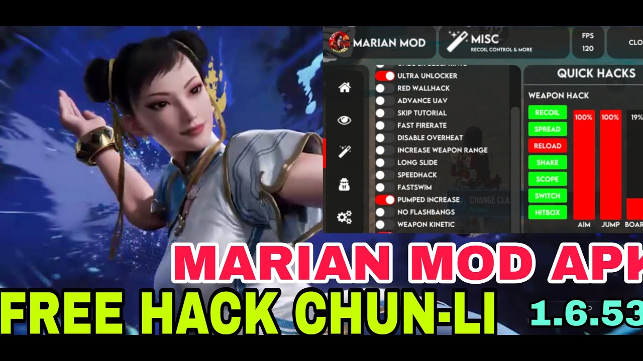 Chun Li Codm NEW UPDATE | MARIAN CODM MOD MENU GARENA 1.6.53 FREE HACK CHUN-LI ...