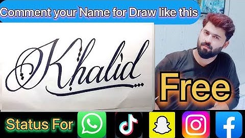 Khalid Name Signature Calligraphy Status | How to Cursive write with cut Marker #khalid @khalid