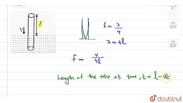 An open pipe of sufficient length is dipping in water with a speed v vertically. If at any instant l