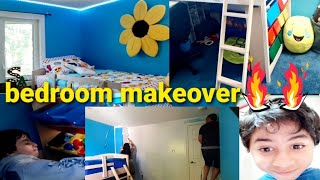 أفكار بسيطة و بدون تكاليف غيرت غرفة نوم إبني سليم شوف بعينك النتيجة تحفة#bedroommakeover #DIY