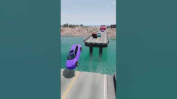 Colorful Small to Giant Cars vs Broken Bridge #1
