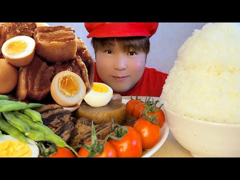 ASMR 豚の角煮で飯テロ🍚【咀嚼音/Mukbang/Eating Sounds】