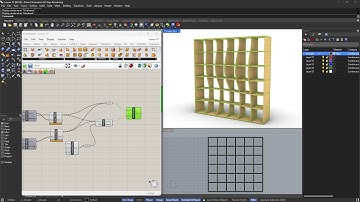 GRASSHOPPER - Lesson 15 - Reverse, Flatten, Graft, Simplify, Waffle Bookshelf, Project, RuledSurface