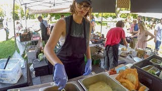 Hungarian Langos Cooked in Warsaw. Street Food from Poland