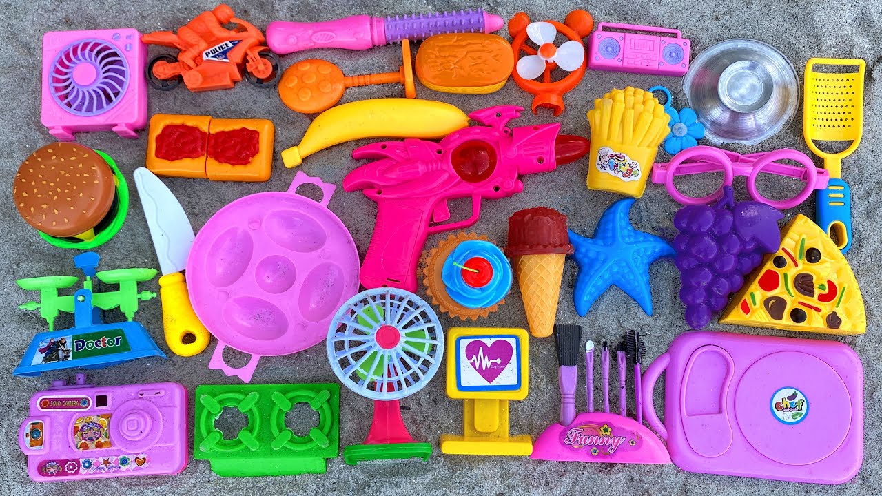 Looking for Toy Kitchen Set, Table Fan, Pizza, Chopping Board, Ice