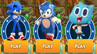 Sonic Dash - Movie Sonic vs Lego Sonic vs All Bosses vs Gumball The Blue Cat Subway Run Gameplay screenshot 2