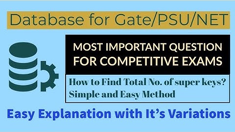 09. Most important questions on Super Key | Finding number of super keys possible | Database | DBMS