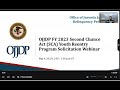 OJJDP FY 2023 Second Chance Act Youth Reentry Program Solicitation Webinar