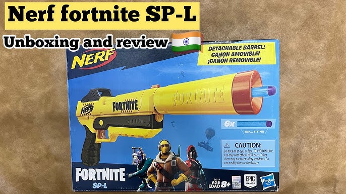 NERF Fortnite SP-L Elite Dart Blaster with Detachable Barrel and 6 Official  Nerf Fortnite Elite Darts ( Exclusive)