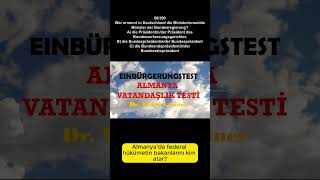 Almanya Vatandaşlık Testi -58 #einbürgerungstest