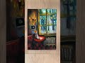 Solitude in restaurant painting in oil pastel &amp; deep peaceful art demonstration