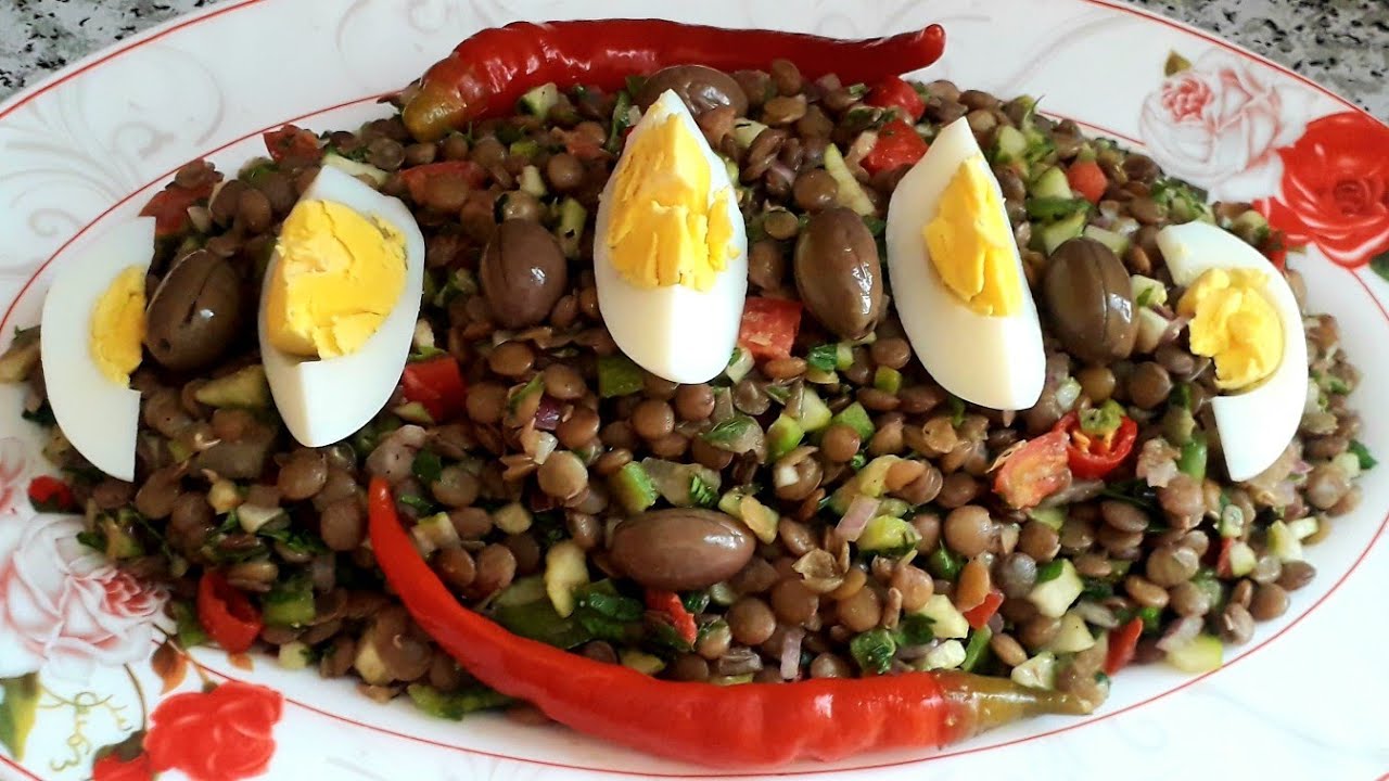 سلاطة عدس صحية وجبة متوازنة ومتكاملة بتتبيلة لذيذة للغاية تجعلك تحضرها كل يوم salade de lentille