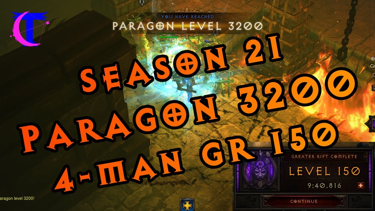 Diablo III Season 21 - TrepChains Paragon 3200 - 4man GR 150 - Trep on Barb!