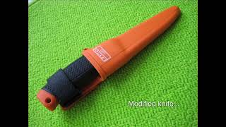 Bahco 2444 Mora knife modified for bushcraft