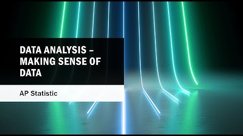 Data Analysis Making Sense of Data