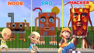 Minecraft Noob Vs Pro Vs Hacker Boboiboy Dan Upin Ipin Membuat Kandang Brr Es Teh Patipum