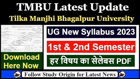 TMBU UG New Syllabus 2023-27 | TMBU Part 1 Syllabus 2023 | TMBU Syllabus BA Part 1 PDF Download
