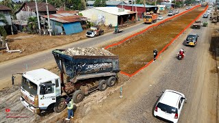 Downstairs​ Substrate ​In Middle Point Build A New Foundation Road Was Unload Rock With Komatsu D4C