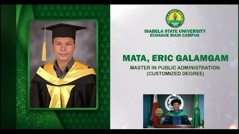 MASTER IN PUBLIC ADMINISTRATION BATCH 2021 - ISABELA STATE UNIVERSITY MAIN CAMPUS - ECHAGUE