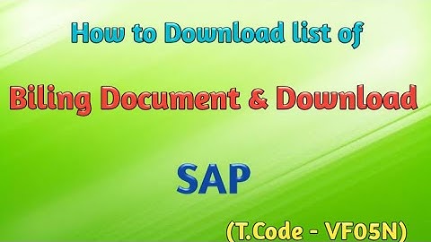 How to List of Billing Documents Display & Download in SAP | SAP | SAPcourse | Accounting | Ledger