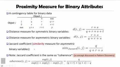 DATA MINING   5 Cluster Analysis in Data Mining   2 3 Proximity Measure for Symetric vs Asymmetric B