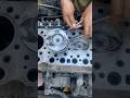 Expert mechanic installed ring piston inside six cylinder diesel truck engine #mechanic #shorts