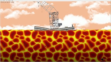 Melting a Floating Crane in Lava Simulation